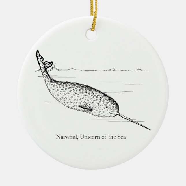 Narwhal Whale Einhorn des Meeres Keramikornament (Vorne)