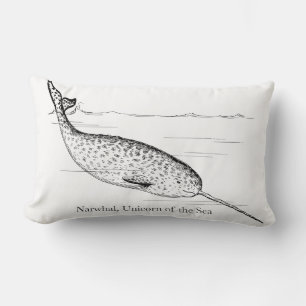 Narwhal Whale Einhorn des Meeres Lendenkissen