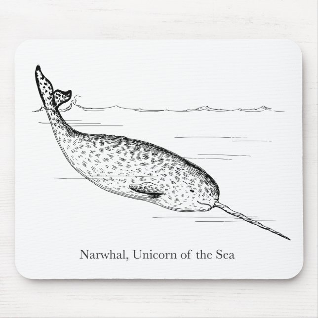 Narwhal Whale Einhorn des Meeres Mousepad (Vorne)