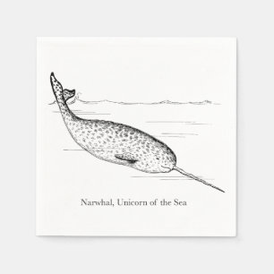 Narwhal Whale Einhorn des Meeres Serviette