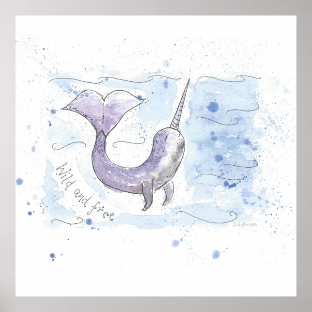 Narwhal Wild und kostenloses Design Poster (Vorne)