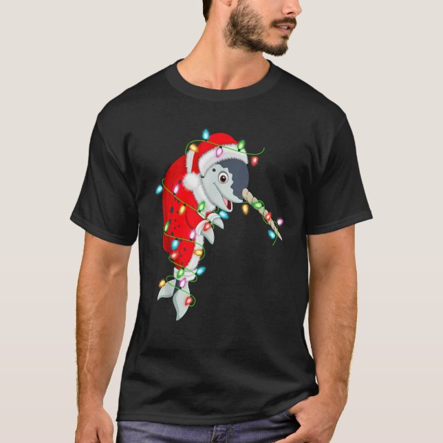 Narwhal Xmas Lighting Santa Costume Narwhal Christ T-Shirt (Vorderseite)