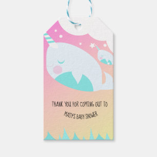 Narwhale Ombre Baby Shower Ombré Geschenkanhänger