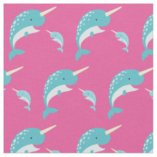 Narwhals Niedlicher Cartoon Kinder Pink Girls Stoff
