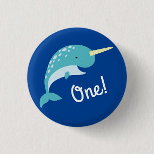 Narwhals Ocean Kid's Geburtstagsparty Button