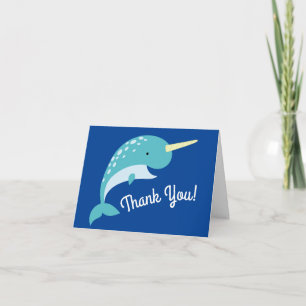 Narwhals Ocean Niedlich 1. Geburtstag Party Thema Karte