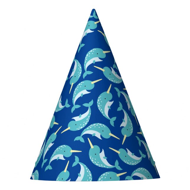 Narwhals Ocean Niedlich 1. Geburtstag Party Thema Partyhütchen (Vorderseite)