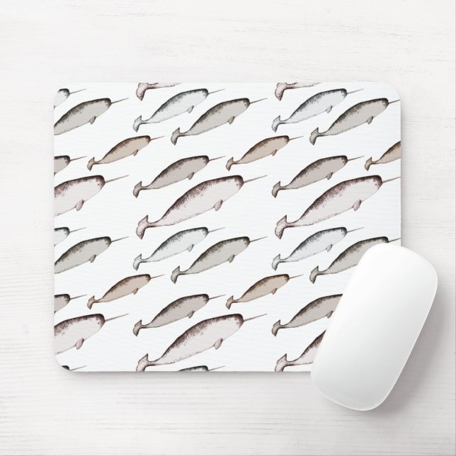 Narwhals Swim - Narwhal Pattern Whale Lover Gesche Mousepad (Mit Mouse)