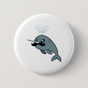 Narwhalstache Button