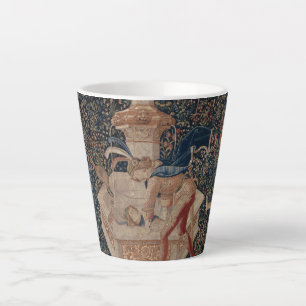 Narziss am Brunnen, mittelalterlicher Teppich Milchtasse