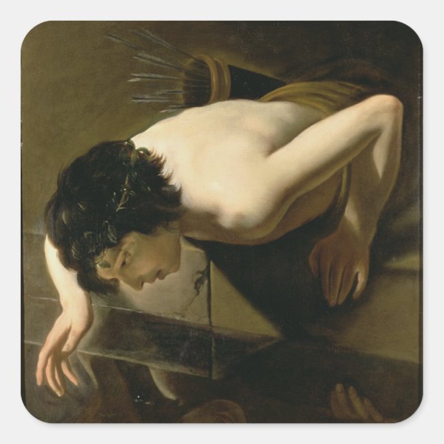 Narziss Quadratischer Aufkleber (Vorderseite)