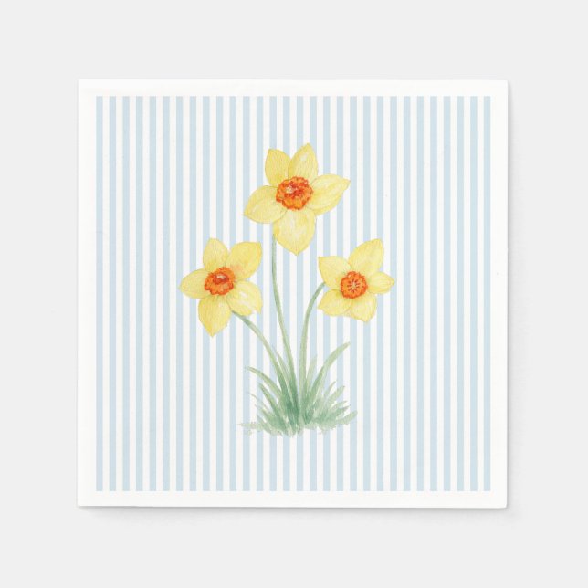 Narzisse Frühlingsblume Benutzerdefinierte Hochzei Serviette (Vorderseite)
