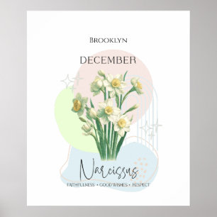 Narzisse Geburtstagsblume Dezember Poster