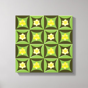 Narzisse im Loch in der Barenttür Leinwanddruck