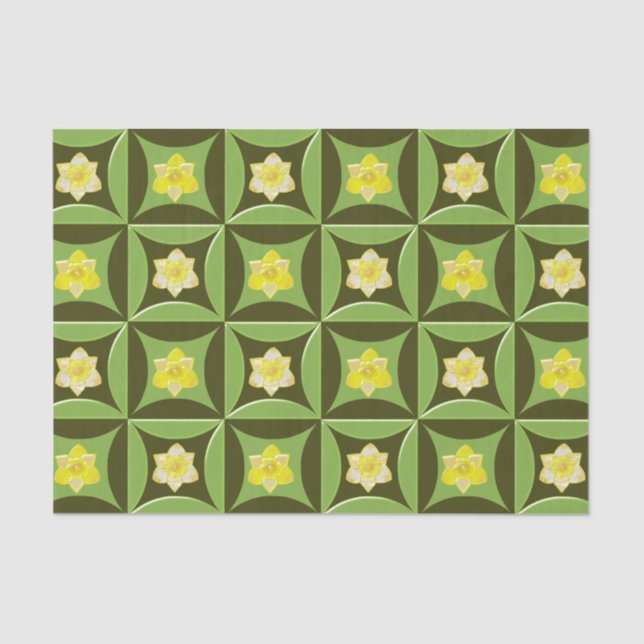 Narzisse im Loch in der Barenttür Seidenpapier (Vorderseite)