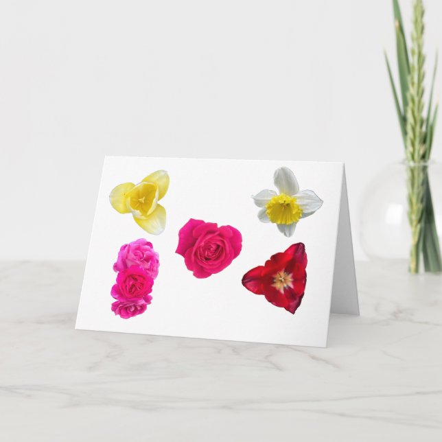 Narzisse, Tulpen und Rosen Karte (Vorderseite)
