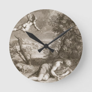Narzisse umgewandelt in eine Blume, 1730 (engravi Runde Wanduhr