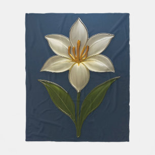 Narzissen Blume – Moderne Botanische Glanzkunst Fleecedecke