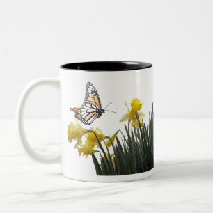 Narzissen-Blumen-Tasse Zweifarbige Tasse