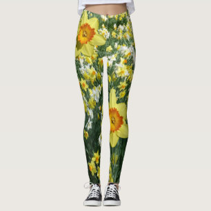 Narzissen-Frühlings-Blumen gelb-orangees Legging Leggings