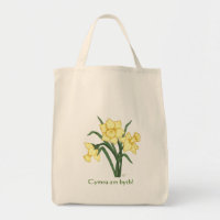 Narzissen-Tasche - "Cymru morgens byth! "
