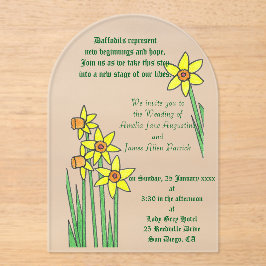 Narzissen-Traum-Hochzeitseinladung Acryleinladungen