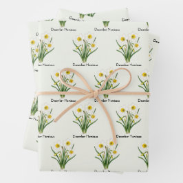 Narzissenblüten im Dezember Geschenkpapier Set