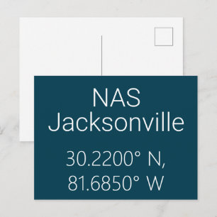 NAS Jacksonville Breiten- und Längengrad Postkarte