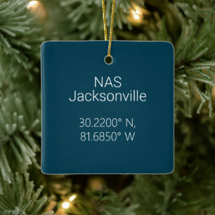 NAS Jacksonville Latitude Longitude Personalisiert Keramikornament