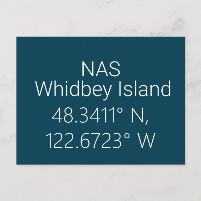 NAS Whidbey Island Latitude Longitude Postkarte (Vorderseite)