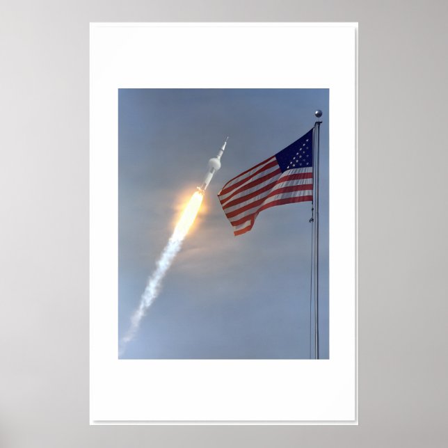 NASA Apollo 11 - Classic Rocket Photo with the US Poster (Vorne)