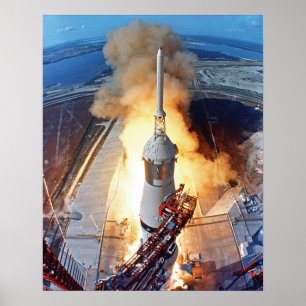 NASA Apollo 11 Mondlandungsraketenstart Poster