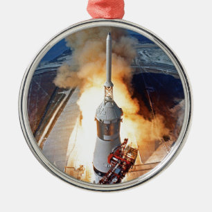 NASA Apollo 11 Moon Landing Rocket Launch Ornament Aus Metall