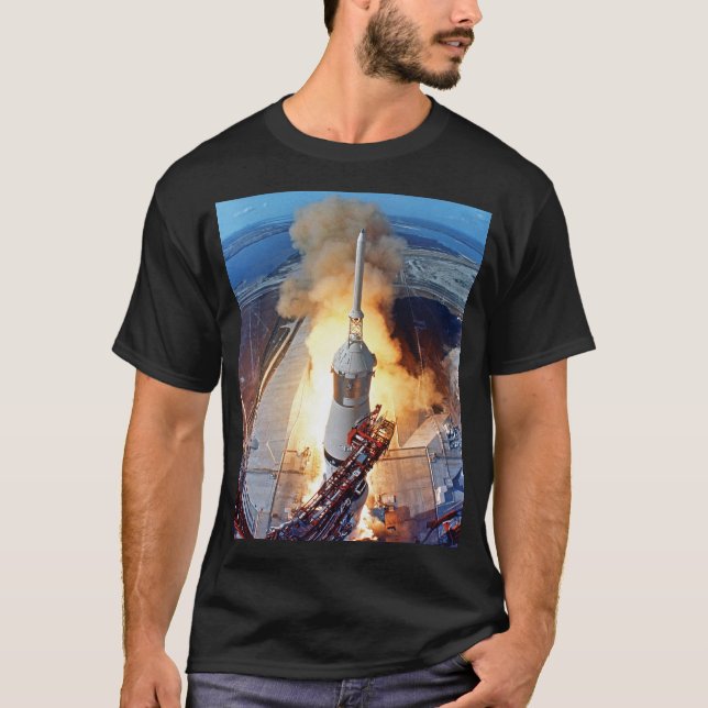 NASA Apollo 11 Moon Landing Rocket Launch T-Shirt (Vorderseite)