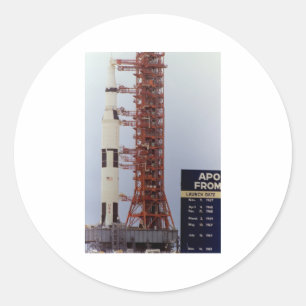 NASA Apollo 15 Saturn V Roll out Runder Aufkleber
