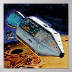 NASA-Apollo-15-Subsatellit Mondumlaufbahn Kunstwer Poster