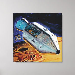 NASA Apollo 15 Subsatellitenfernbahn-Orbit-Artwork Leinwanddruck