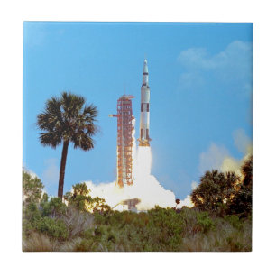 NASA Apollo 16 Saturn V Raketenstart Fliese