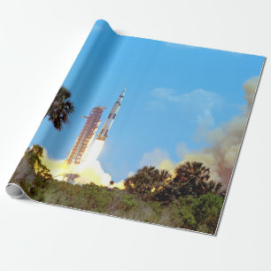 NASA Apollo 16 Saturn V Raketenstart Geschenkpapier