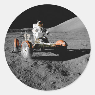 NASA Apollo 17 Lunar Roving Vehicle Runder Aufkleber
