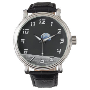 NASA Apollo 8 Earthrise Moon Lunar Orbit Foto Armbanduhr