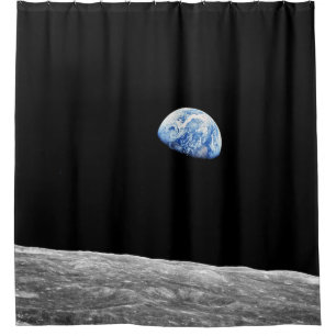 NASA Apollo 8 Earthrise Moon Lunar Orbit Foto Duschvorhang