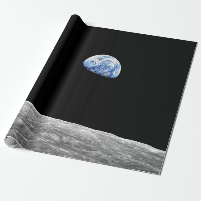 NASA Apollo 8 Earthrise Moon Lunar Orbit Foto Geschenkpapier (Ungerollt)