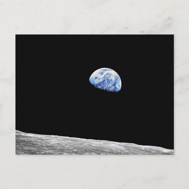 NASA Apollo 8 Earthrise Moon Lunar Orbit Foto Postkarte (Vorderseite)