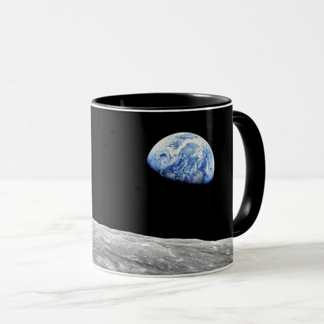 NASA Apollo 8 Earthrise Moon Lunar Orbit Foto Tasse (VorderseiteRechts)