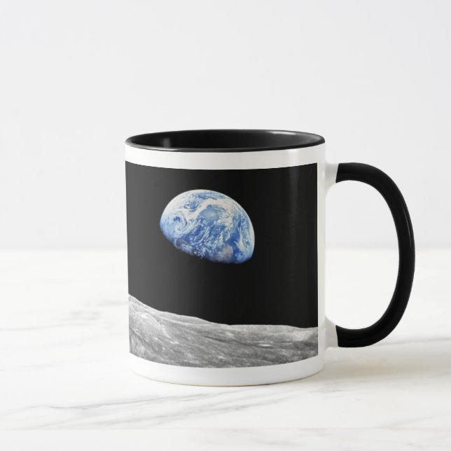 NASA Apollo 8 Earthrise Moon Lunar Orbit Foto Tasse (Rechts)
