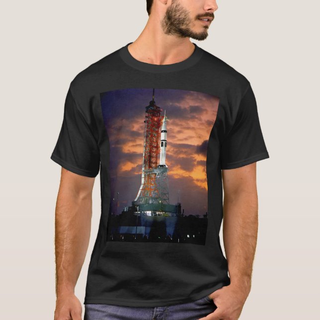 NASA Apollo Soyuz Startfahrzeug Sunrise Launchpad T-Shirt (Vorderseite)