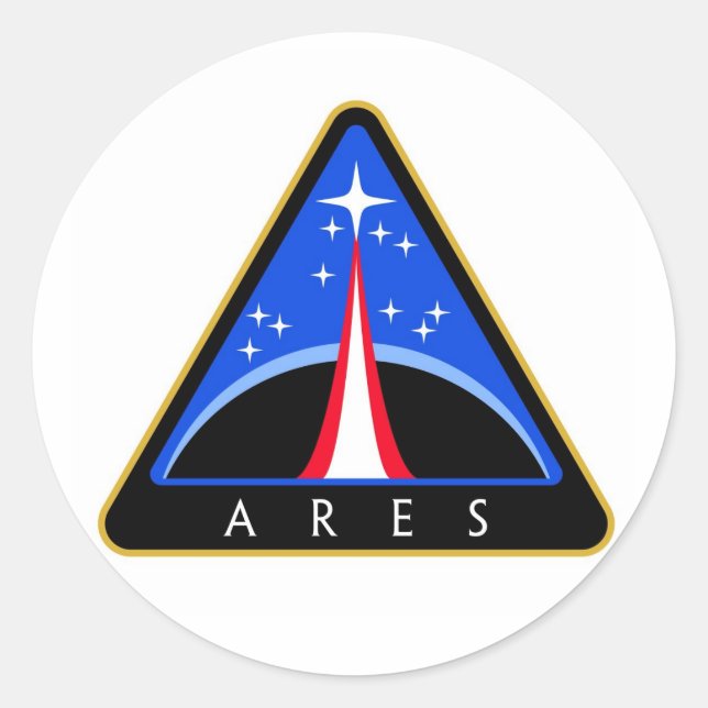 NASA Ares Rocket Logo Runder Aufkleber (Vorderseite)