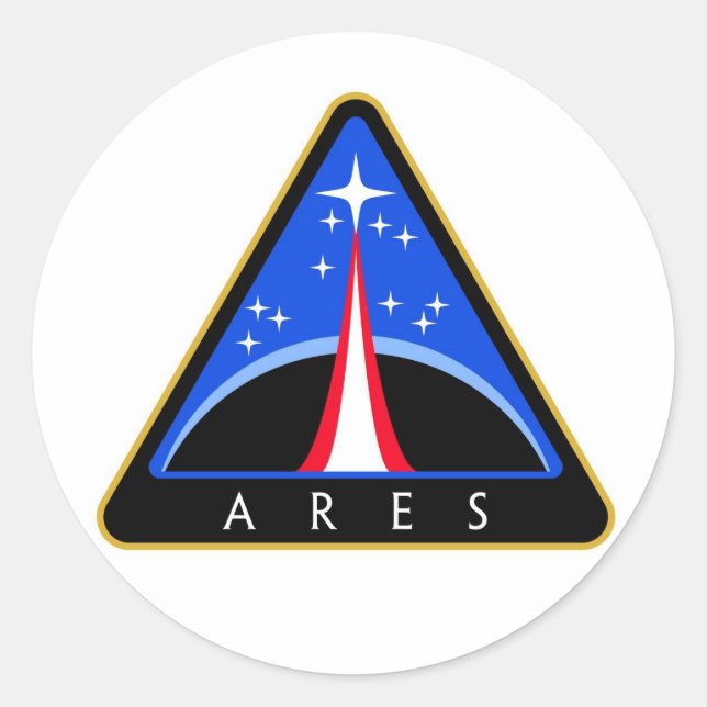 NASA Ares Rocket Logo Runder Aufkleber (Vorderseite)