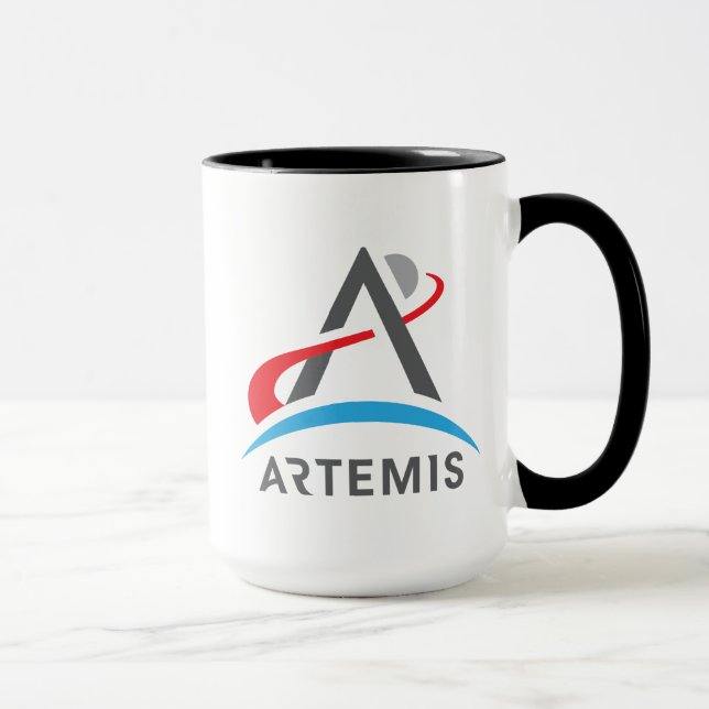 NASA Artemis Logo Eclipse Black Trim Tasse (Rechts)